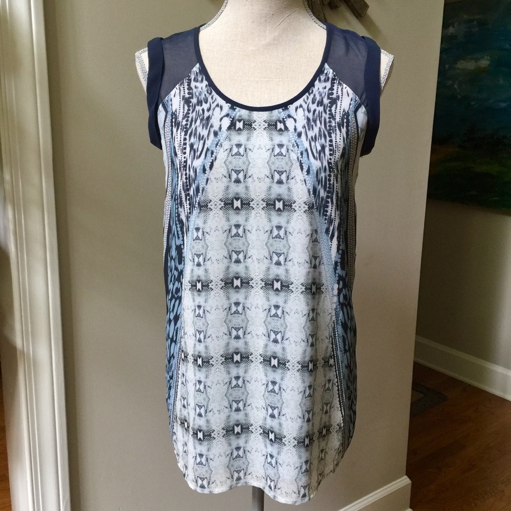 CAbi Chiffon Snakeskin Print Tunic Top